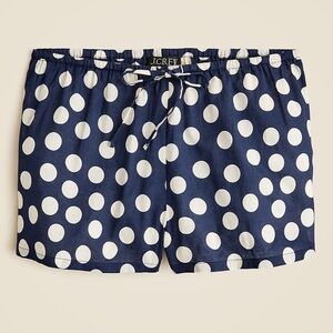 J. Crew Navy and White Polka Dot Lounge Shorts